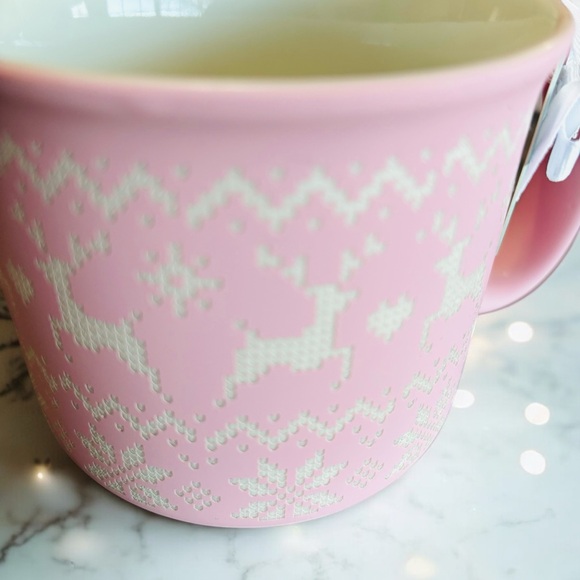 NEW Christmas Soft Touch Pink Reindeer Mug - Picture 3 of 3